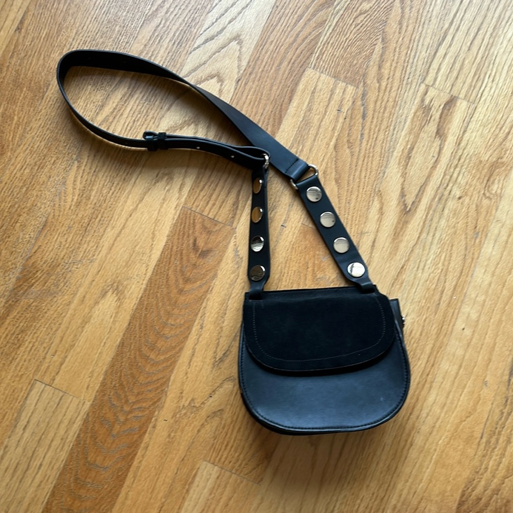 French Connection black leather purse